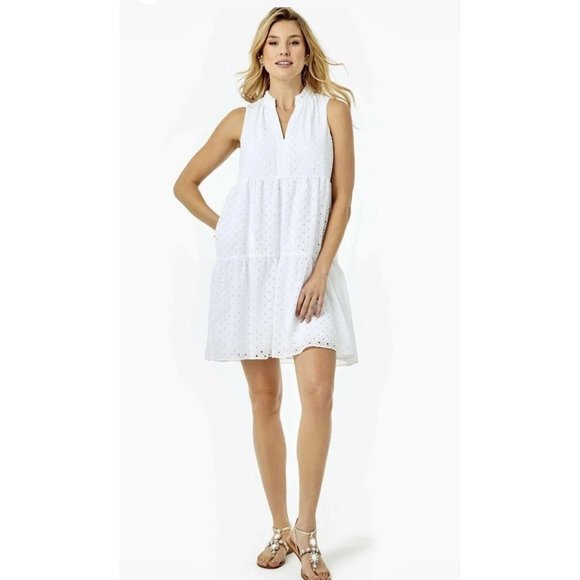 Lilly Pulitzer Dresses Lilly Pulitzer Novella Tiered Swing Dress Resort White Eyelet Large